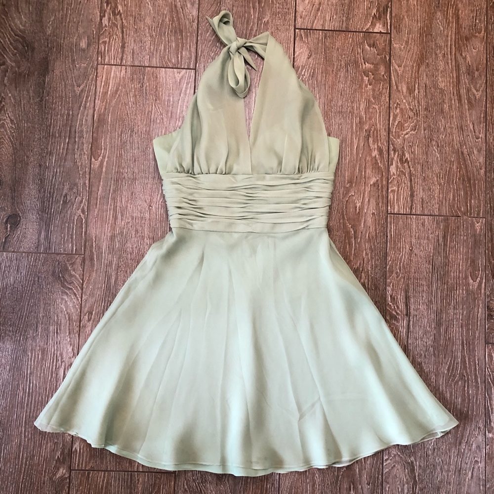 Kay Unger Light Green Halter Cocktail Dress 12